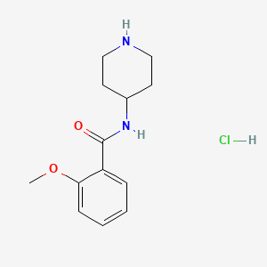 molecular formula C13H19ClN2O2 B2427985 2-Methoxy-N-(piperidine-4-yl)benzamide hydrochloride CAS No. 1021901-98-3