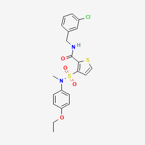 molecular formula C21H21ClN2O4S2 B2427989 N-(3-chlorobenzyl)-3-[(4-ethoxyphenyl)(methyl)sulfamoyl]thiophene-2-carboxamide CAS No. 1251543-27-7
