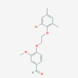 molecular formula C18H19BrO4 B2427995 4-[2-(2-Bromo-4,6-dimethylphenoxy)ethoxy]-3-methoxybenzaldehyde CAS No. 428494-72-8