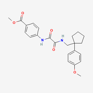 molecular formula C23H26N2O5 B2428002 4-(2-(((1-(4-甲氧基苯基)环戊基)甲基)氨基)-2-氧代乙酰氨基)苯甲酸甲酯 CAS No. 1091398-40-1