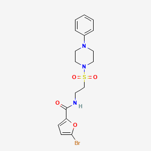 molecular formula C17H20BrN3O4S B2428004 5-溴-N-(2-((4-苯基哌嗪-1-基)磺酰基)乙基)呋喃-2-甲酰胺 CAS No. 897621-91-9
