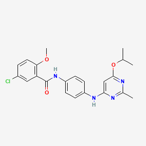 molecular formula C22H23ClN4O3 B2428010 5-氯-N-(4-((6-异丙氧基-2-甲基嘧啶-4-基)氨基)苯基)-2-甲氧基苯甲酰胺 CAS No. 946234-51-1