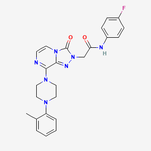 molecular formula C24H24FN7O2 B2428011 7-(4-chlorophenyl)-2-(2,4-difluorophenyl)imidazo[1,2-a]pyrazin-8(7H)-one CAS No. 1251626-77-3