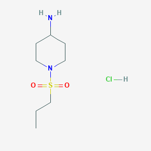 molecular formula C8H19ClN2O2S B2428012 1-(丙烷-1-磺酰)哌啶-4-胺盐酸盐 CAS No. 651056-80-3