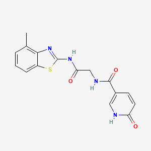 molecular formula C16H14N4O3S B2428014 N-(2-((4-methylbenzo[d]thiazol-2-yl)amino)-2-oxoethyl)-6-oxo-1,6-dihydropyridine-3-carboxamide CAS No. 1219845-04-1
