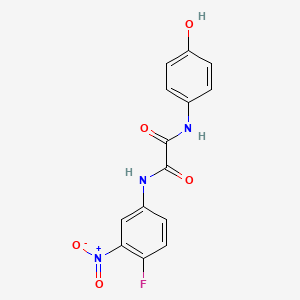 molecular formula C14H10FN3O5 B2428021 N1-(4-氟-3-硝基苯基)-N2-(4-羟基苯基)草酰胺 CAS No. 941894-60-6