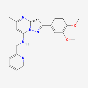 molecular formula C21H21N5O2 B2428033 2-(3,4-二甲氧基苯基)-5-甲基-N-(吡啶-2-基甲基)吡唑并[1,5-a]嘧啶-7-胺 CAS No. 950391-63-6