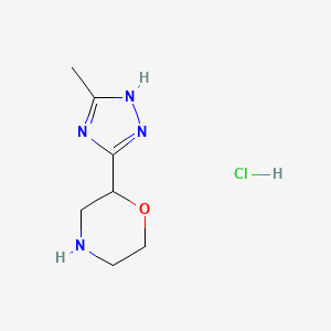 molecular formula C7H13ClN4O B2428039 2-(5-甲基-1H-1,2,4-三唑-3-基)吗啉盐酸盐 CAS No. 2228693-17-0