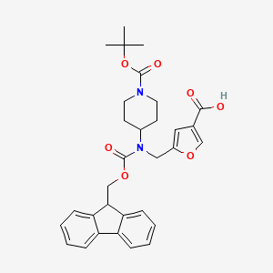 molecular formula C31H34N2O7 B2428043 5-[[9H-Fluoren-9-ylmethoxycarbonyl-[1-[(2-methylpropan-2-yl)oxycarbonyl]piperidin-4-yl]amino]methyl]furan-3-carboxylic acid CAS No. 2138039-29-7