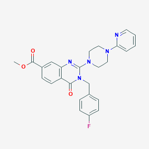 molecular formula C26H24FN5O3 B2428046 3-(4-氟苄基)-4-氧代-2-(4-(吡啶-2-基)哌嗪-1-基)-3,4-二氢喹唑啉-7-甲酸甲酯 CAS No. 1251682-27-5