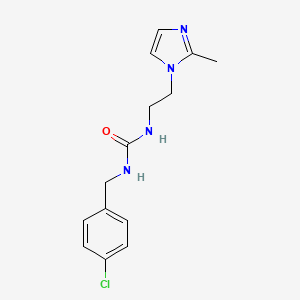 molecular formula C14H17ClN4O B2428050 1-(4-chlorobenzyl)-3-(2-(2-methyl-1H-imidazol-1-yl)ethyl)urea CAS No. 1226434-42-9