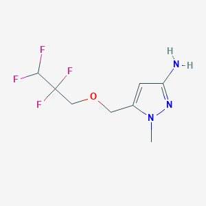 molecular formula C8H11F4N3O B2428056 1-methyl-5-[(2,2,3,3-tetrafluoropropoxy)methyl]-1H-pyrazol-3-amine CAS No. 1855951-96-0