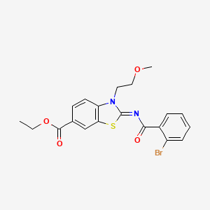 molecular formula C20H19BrN2O4S B2428057 (Z)-2-((2-bromobenzoil)imino)-3-(2-metoxietil)-2,3-dihidrobenzo[d]tiazol-6-carboxilato de etilo CAS No. 864975-10-0