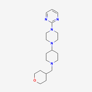 molecular formula C19H31N5O B2428075 2-(4-(1-((四氢-2H-吡喃-4-基)甲基)哌啶-4-基)哌嗪-1-基)嘧啶 CAS No. 2034501-36-3
