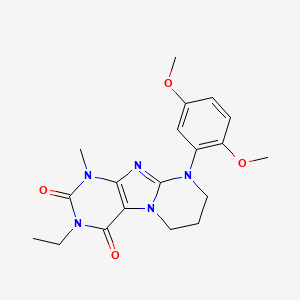 molecular formula C19H23N5O4 B2428078 9-(2,5-二甲氧苯基)-3-乙基-1-甲基-7,8-二氢-6H-嘌呤[7,8-a]嘧啶-2,4-二酮 CAS No. 923408-35-9