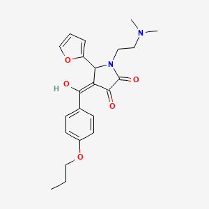 molecular formula C22H26N2O5 B2428085 1-(2-(二甲氨基)乙基)-5-(呋喃-2-基)-3-羟基-4-(4-丙氧基苯甲酰)-1H-吡咯-2(5H)-酮 CAS No. 496011-67-7