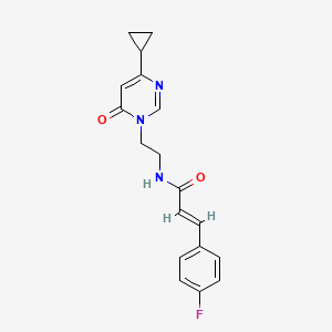 molecular formula C18H18FN3O2 B2428094 (E)-N-(2-(4-环丙基-6-氧嘧啶-1(6H)-基)乙基)-3-(4-氟苯基)丙烯酰胺 CAS No. 2035017-78-6