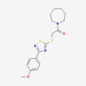 molecular formula C17H21N3O2S2 B2428110 1-(氮杂环-1-基)-2-((3-(4-甲氧基苯基)-1,2,4-噻二唑-5-基)硫代)乙酮 CAS No. 864919-65-3
