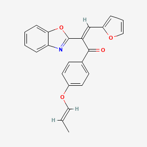 molecular formula C23H17NO4 B2428114 (Z)-2-(苯并[d]恶唑-2-基)-3-(呋喃-2-基)-1-(4-((E)-丙-1-烯-1-氧基)苯基)丙-2-烯-1-酮 CAS No. 874463-35-1