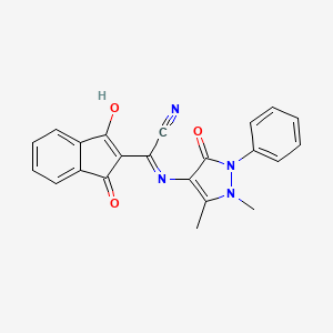 2-[(1,5-dimethyl-3-oxo-2-phenyl-2,3-dihydro-1H-pyrazol-4-yl)amino]-2-(1,3-dioxo-1,3-dihydro-2H-inden-2-yliden)acetonitrile