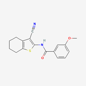 molecular formula C17H16N2O2S B2428149 N-(3-cyano-4,5,6,7-tetrahydro-1-benzothiophen-2-yl)-3-methoxybenzamide CAS No. 307342-21-8