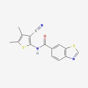 molecular formula C15H11N3OS2 B2428150 N-(3-cyano-4,5-dimethylthiophen-2-yl)benzo[d]thiazole-6-carboxamide CAS No. 896305-19-4