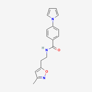 molecular formula C17H17N3O2 B2428157 N-(2-(3-甲基异恶唑-5-基)乙基)-4-(1H-吡咯-1-基)苯甲酰胺 CAS No. 1421462-16-9