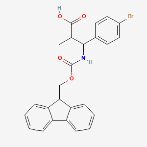 molecular formula C25H22BrNO4 B2428183 3-(4-Bromophenyl)-3-(9H-fluoren-9-ylmethoxycarbonylamino)-2-methylpropanoic acid CAS No. 2137636-39-4