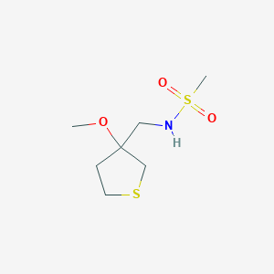 molecular formula C7H15NO3S2 B2428186 N-((3-methoxytetrahydrothiophen-3-yl)methyl)methanesulfonamide CAS No. 1448129-66-5