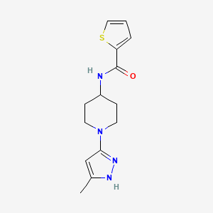 molecular formula C14H18N4OS B2428195 N-(1-(5-methyl-1H-pyrazol-3-yl)piperidin-4-yl)thiophene-2-carboxamide CAS No. 1902896-12-1