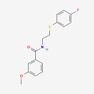 molecular formula C16H16FNO2S B2428199 N-{2-[(4-fluorophenyl)sulfanyl]ethyl}-3-methoxybenzenecarboxamide CAS No. 337920-95-3