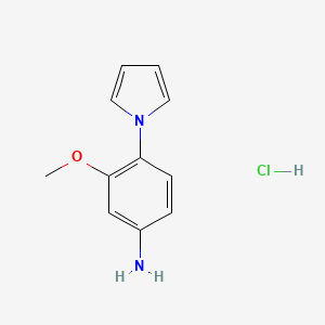 molecular formula C11H13ClN2O B2428207 3-methoxy-4-(1H-pyrrol-1-yl)aniline hydrochloride CAS No. 1279219-16-7; 137352-70-6