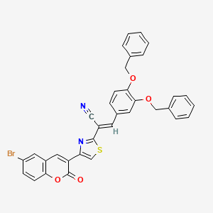 molecular formula C35H23BrN2O4S B2428217 (E)-3-(3,4-bis(benzyloxy)phenyl)-2-(4-(6-bromo-2-oxo-2H-chromen-3-yl)thiazol-2-yl)acrylonitrile CAS No. 476649-09-9