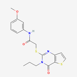 N-(3-methoxyphenyl)-2-({4-oxo-3-propyl-3H,4H-thieno[3,2-d]pyrimidin-2-yl}sulfanyl)acetamide