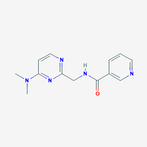 molecular formula C13H15N5O B2428227 N-((4-(dimethylamino)pyrimidin-2-yl)methyl)nicotinamide CAS No. 1796993-75-3