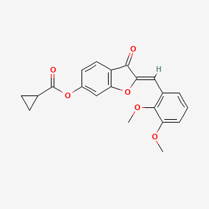 (Z)-2-(2,3-dimethoxybenzylidene)-3-oxo-2,3-dihydrobenzofuran-6-yl cyclopropanecarboxylate