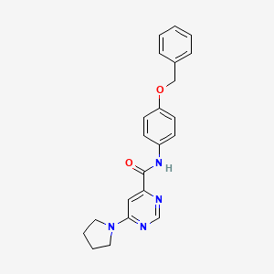 molecular formula C22H22N4O2 B2428232 N-(4-(苯甲氧基)苯基)-6-(吡咯烷-1-基)嘧啶-4-甲酰胺 CAS No. 1909584-47-9