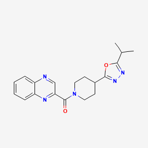 molecular formula C19H21N5O2 B2428239 (4-(5-Isopropyl-1,3,4-oxadiazol-2-yl)piperidin-1-yl)(quinoxalin-2-yl)methanone CAS No. 1210015-50-1