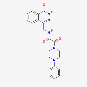 molecular formula C21H21N5O3 B2428243 2-oxo-N-((4-oxo-3,4-dihydrophthalazin-1-yl)methyl)-2-(4-phenylpiperazin-1-yl)acetamide CAS No. 923244-88-6