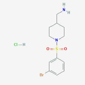 molecular formula C12H18BrClN2O2S B2428244 (1-((3-溴苯基)磺酰基)哌啶-4-基)甲胺盐酸盐 CAS No. 1353958-71-0