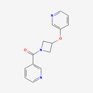 molecular formula C14H13N3O2 B2428250 Pyridin-3-yl(3-(pyridin-3-yloxy)azetidin-1-yl)methanone CAS No. 1904218-53-6