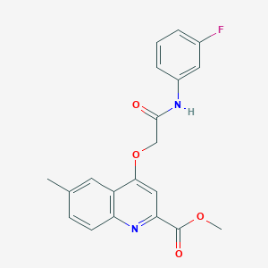 molecular formula C20H17FN2O4 B2428251 Methyl 4-(2-((3-fluorophenyl)amino)-2-oxoethoxy)-6-methylquinoline-2-carboxylate CAS No. 1358411-89-8