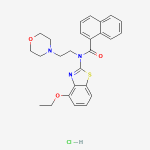 molecular formula C26H28ClN3O3S B2428252 盐酸N-(4-乙氧基苯并[d]噻唑-2-基)-N-(2-吗啉乙基)-1-萘酰胺 CAS No. 1330284-52-0