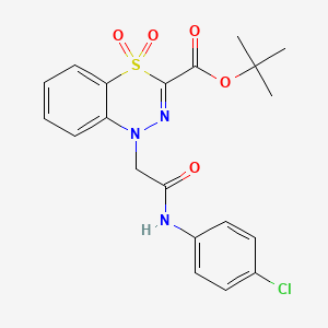 molecular formula C20H20ClN3O5S B2428261 tert-butyl 1-{2-[(4-chlorophenyl)amino]-2-oxoethyl}-1H-4,1,2-benzothiadiazine-3-carboxylate 4,4-dioxide CAS No. 1707587-05-0