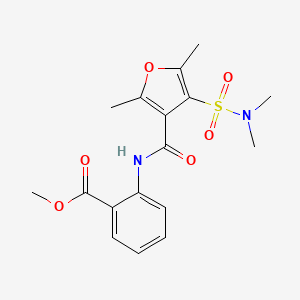 molecular formula C17H20N2O6S B2428266 2-(4-(N,N-二甲基氨磺酰基)-2,5-二甲基呋喃-3-甲酰胺基)苯甲酸甲酯 CAS No. 1206989-31-2