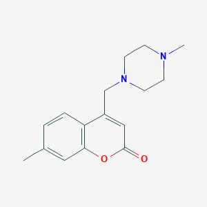 molecular formula C16H20N2O2 B2428273 7-Methyl-4-[(4-methylpiperazin-1-yl)methyl]chromen-2-one CAS No. 896599-85-2