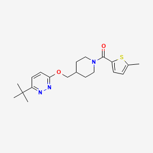 molecular formula C20H27N3O2S B2428278 [4-[(6-Tert-butylpyridazin-3-yl)oxymethyl]piperidin-1-yl]-(5-methylthiophen-2-yl)methanone CAS No. 2309191-99-7