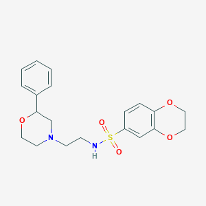 molecular formula C20H24N2O5S B2428287 N-(2-(2-phenylmorpholino)ethyl)-2,3-dihydrobenzo[b][1,4]dioxine-6-sulfonamide CAS No. 953917-62-9