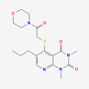 molecular formula C18H24N4O4S B2428288 1,3-dimethyl-5-((2-morpholino-2-oxoethyl)thio)-6-propylpyrido[2,3-d]pyrimidine-2,4(1H,3H)-dione CAS No. 900004-71-9