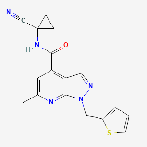 molecular formula C17H15N5OS B2428289 N-(1-氰基环丙基)-6-甲基-1-(噻吩-2-基甲基)吡唑并[3,4-B]吡啶-4-甲酰胺 CAS No. 1436064-44-6